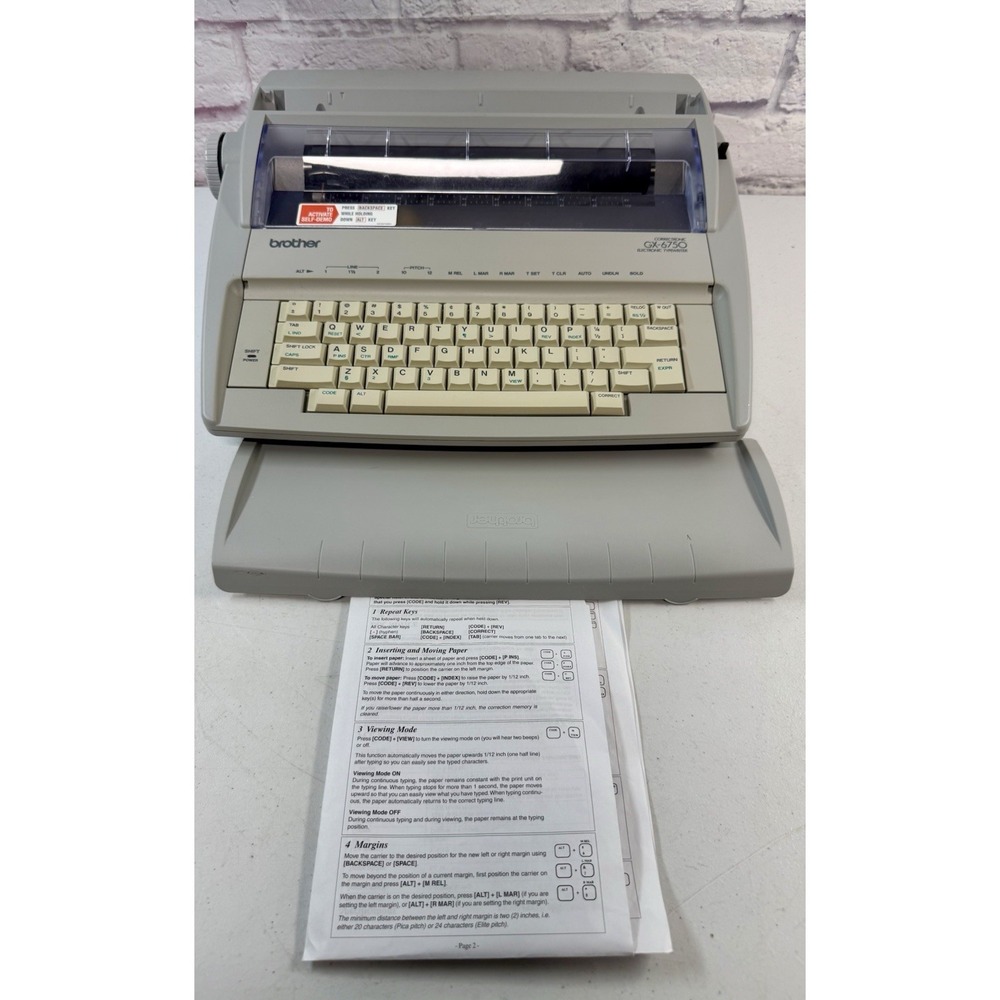 Brother Correctronic GX-6750 Daisy Wheel Electronic Typewriter W/ Manual MINT!